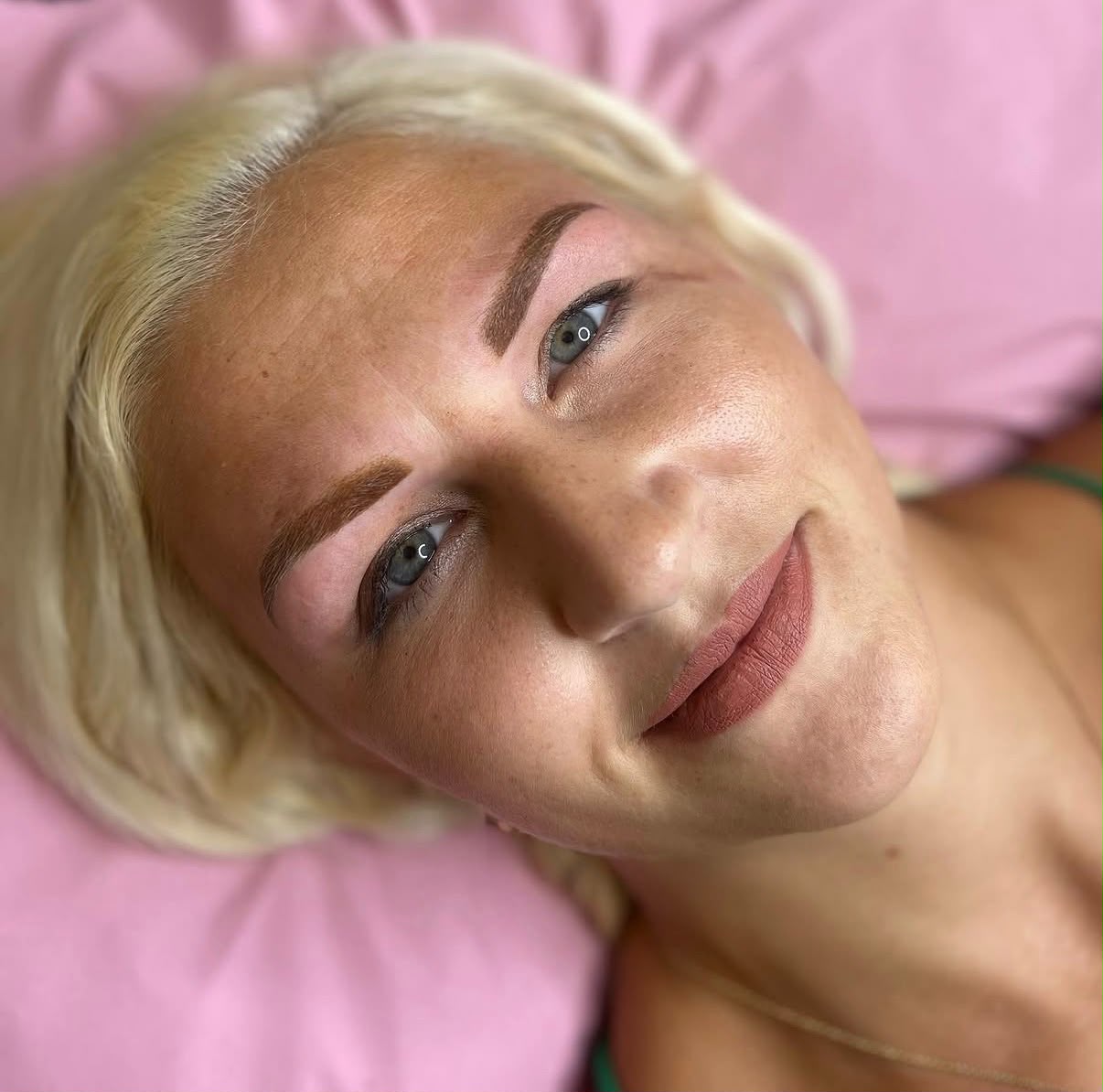 Soft powder brows & lip blush — healed, natural, effortless.